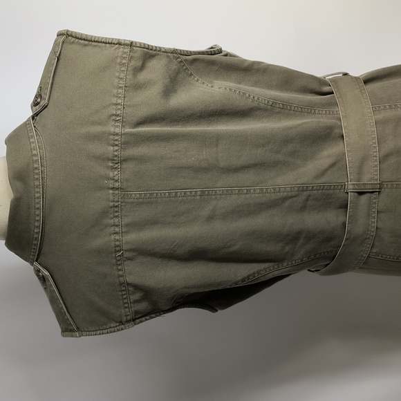 Lauren Jeans Company Ralph Lauren army green sleeveless belted dress-sz 16 - Picture 6 of 8